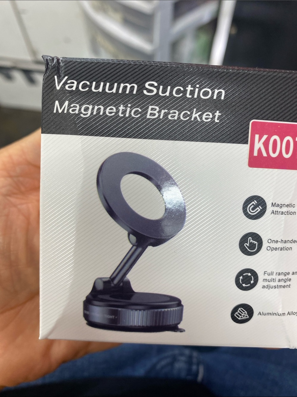 Vacuum Suction Magnetic Bracket Phone Mount - Black